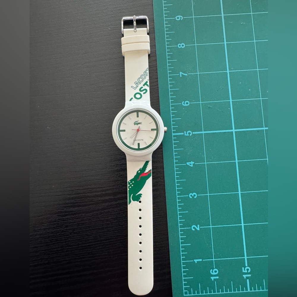 Lacoste White and Green Crocodile Watch